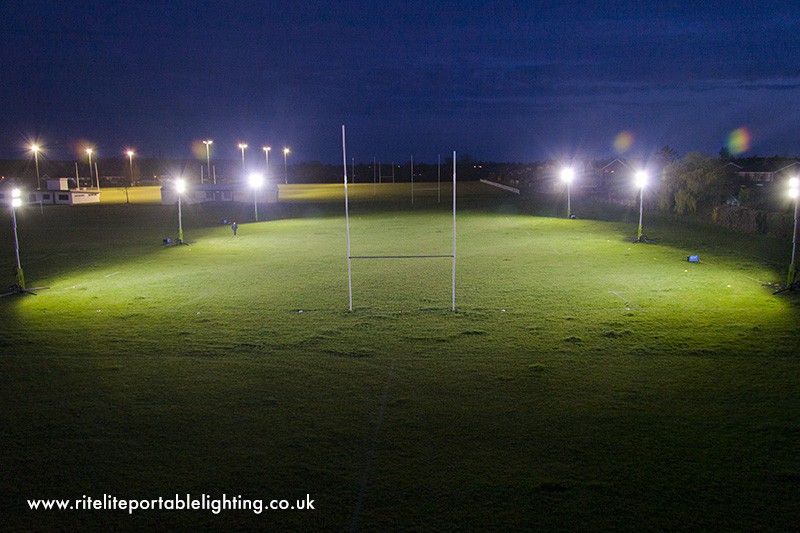 Mobile Floodlighting For Rugby Pitches RiteLite Portable Lighting