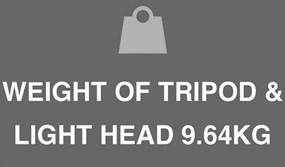 WEIGHT OF TRIPOD & LIGHT HEAD 9.64KG