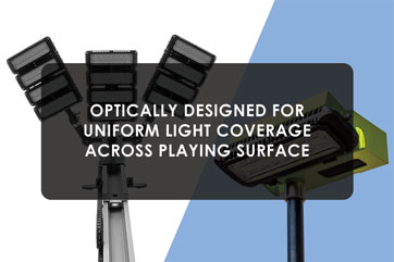 Optically designed for uniform light coverage across playing surface