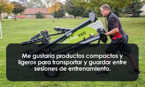 Me gustaría productos compactos y ligeros para transportar y guardar entre sesiones de entrenamiento.