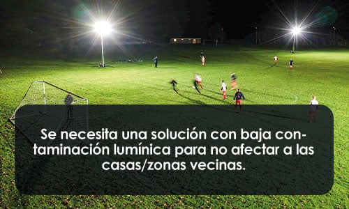 Need low light pollution solution so as not to impact neighbouring houses/areas.